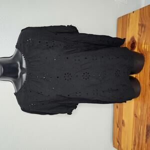 Torrid Abbey Challis Eyelet Back Cutout Top Size 1X